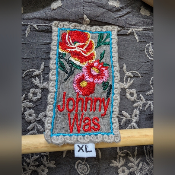 Johnny Was Dark Grey Embroidered Kimono Size XL - Picture 9 of 10